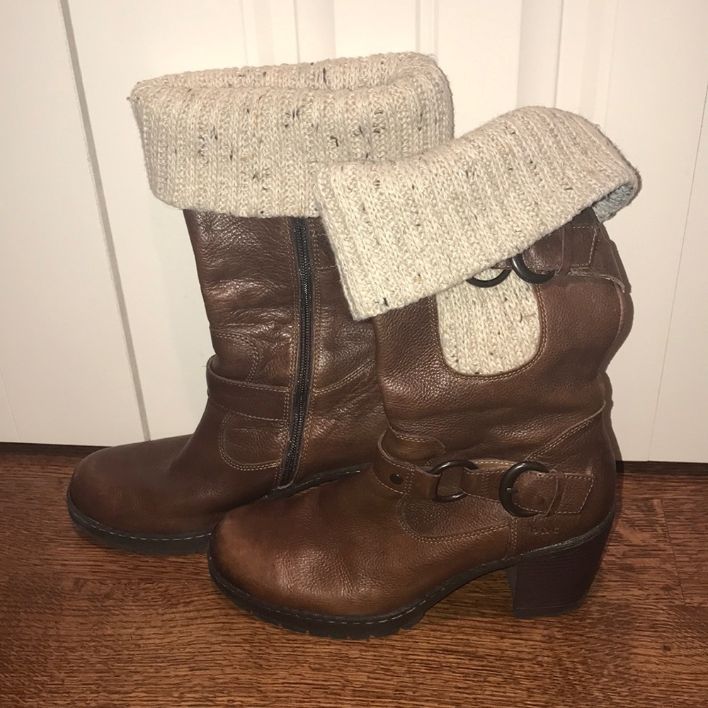 Brown Knit Boots